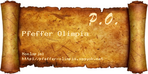 Pfeffer Olimpia névjegykártya